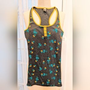 BP Nordstrom S tank top grey squirrel print baby rib knit NWT cute racerback